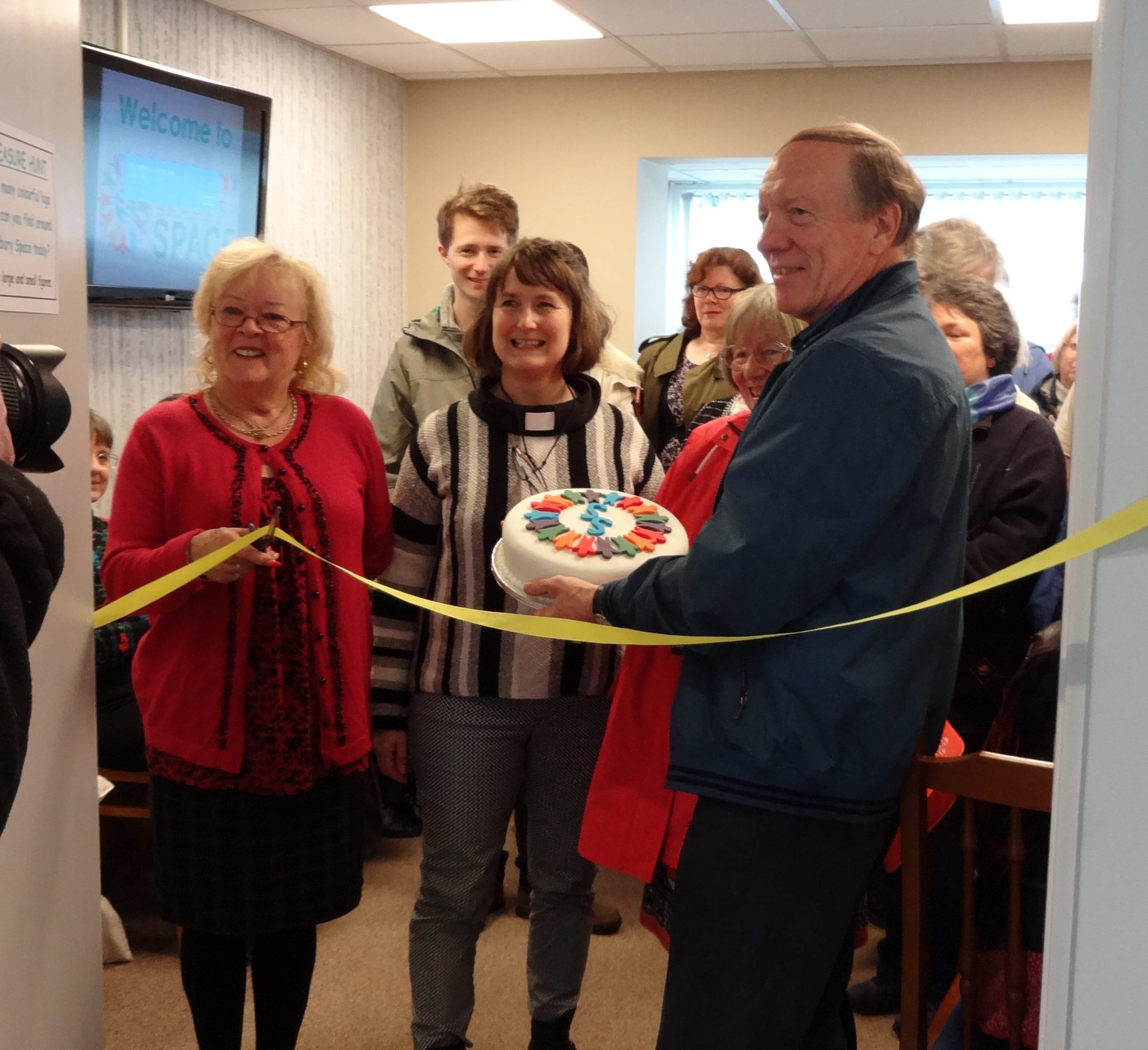 cutting the ribbon